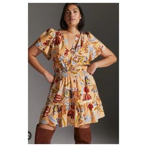 Anthropologie The Somerset Poplin Mini Dress in Floral